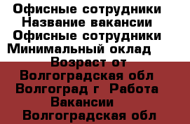 Офисные сотрудники › Название вакансии ­ Офисные сотрудники › Минимальный оклад ­ 20 000 › Возраст от ­ 18 - Волгоградская обл., Волгоград г. Работа » Вакансии   . Волгоградская обл.